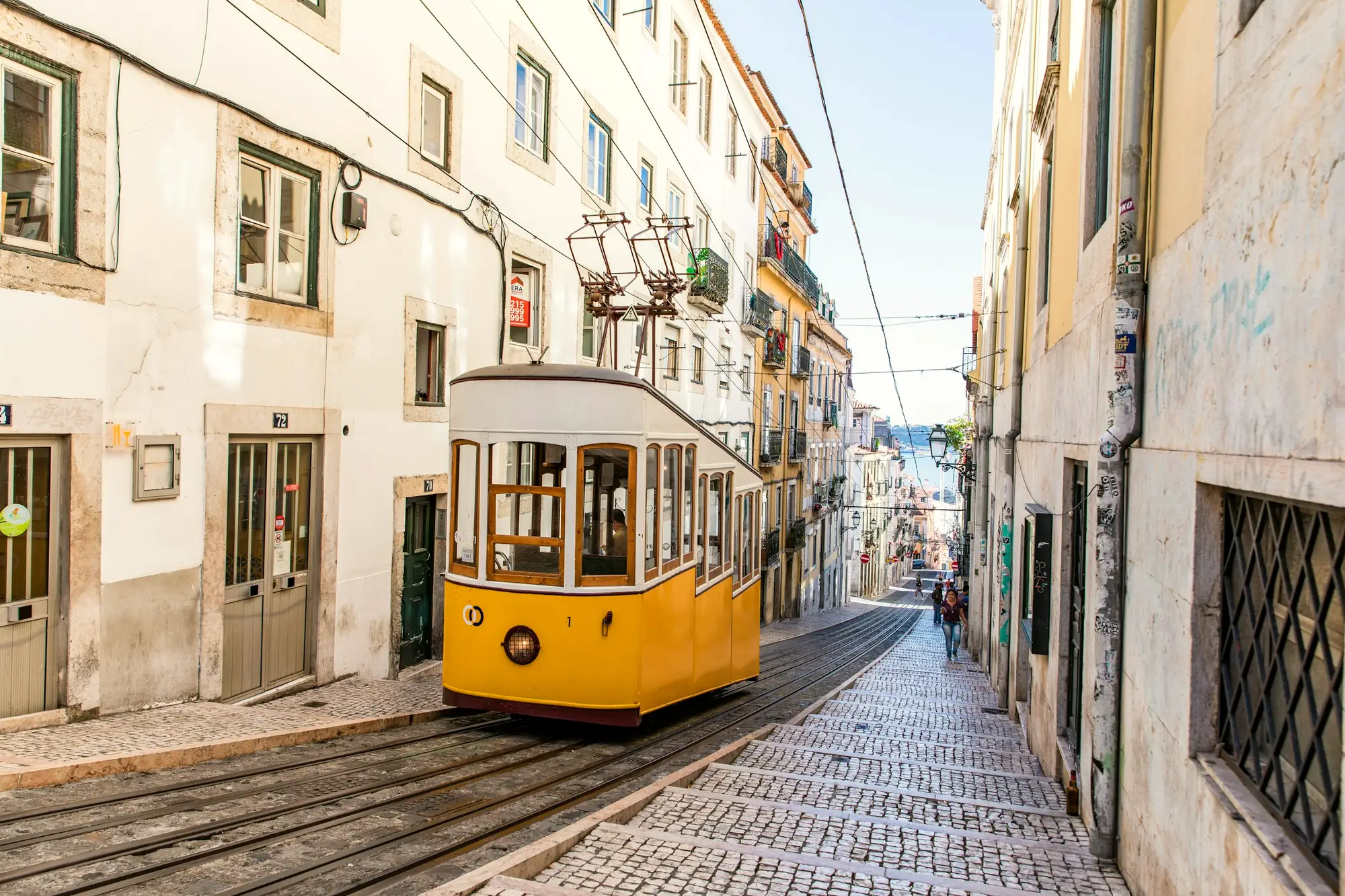 Le funiculaire da Bica dans sa ruelle pavée